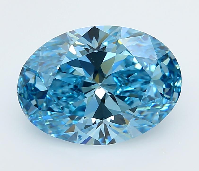 2.57 Ct. Fancy Vivid  Blue Oval Lab Grown Diamond