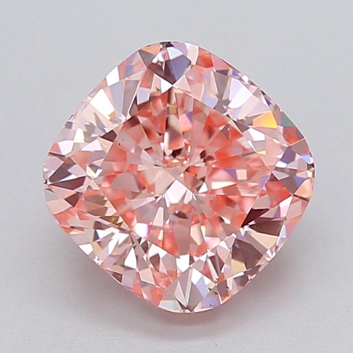 3.03 Ct. Fancy Intense  Pink Cushion Lab Grown Diamond