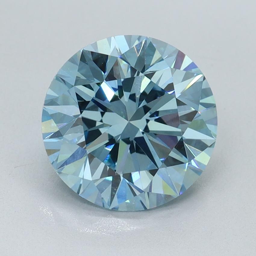 2.33 Ct. Fancy Vivid Blue Round Lab Grown Diamond