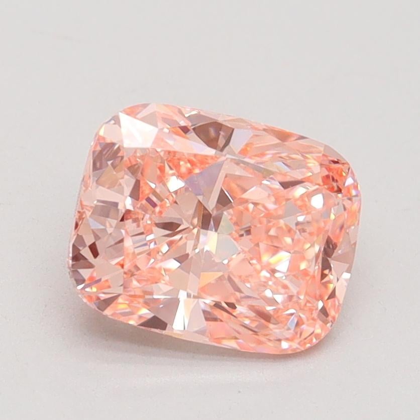 1.53 Ct. Fancy Vivid Pink Cushion Lab Grown Diamond