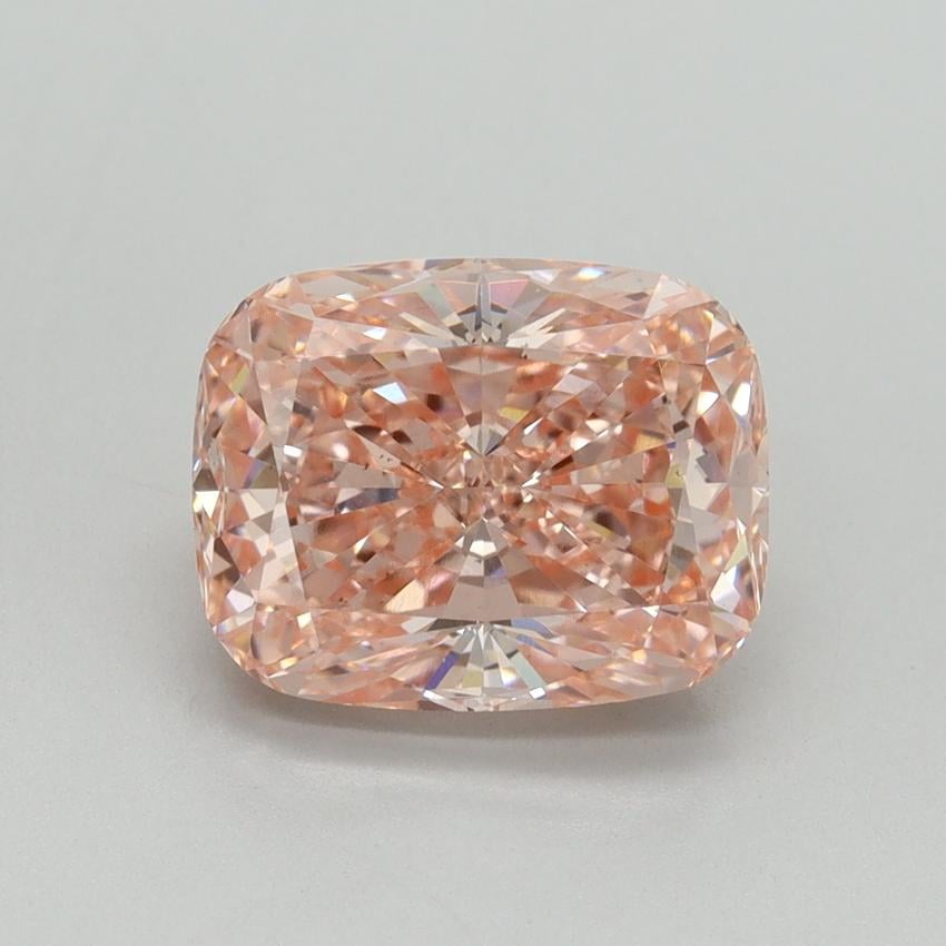 3.10 Ct. Fancy Vivid Pink Cushion Lab Grown Diamond