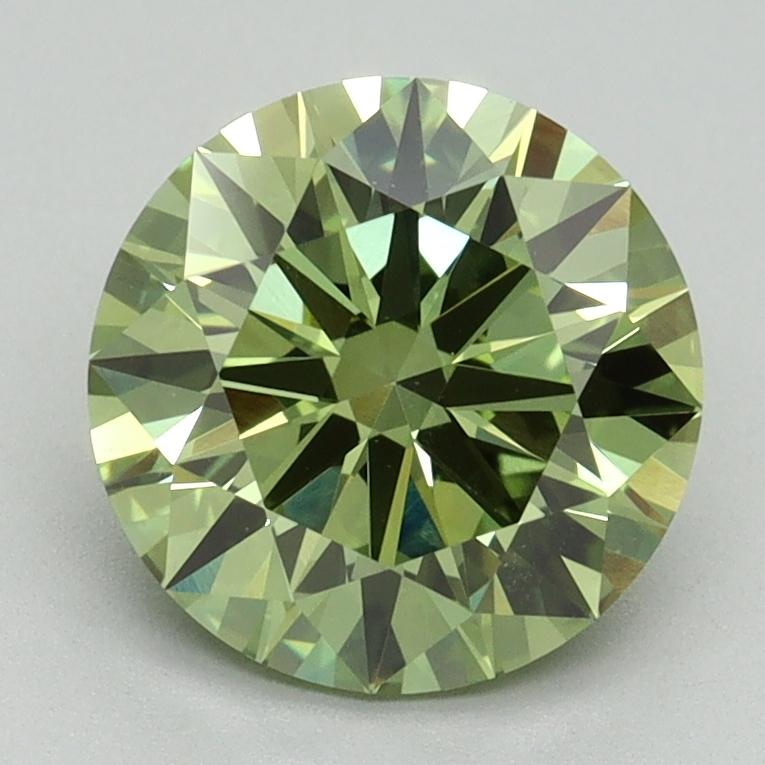 2.08 Ct. Fancy Vivid Green Round Lab Grown Diamond