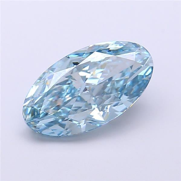 2.37 Ct. Fancy Vivid Blue Oval Lab Grown Diamond