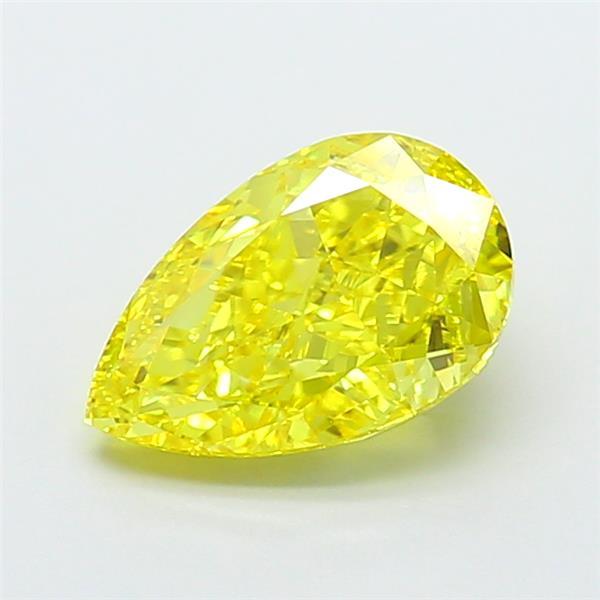 2.64 Ct. Fancy Vivid  Yellow Pear Lab Grown Diamond