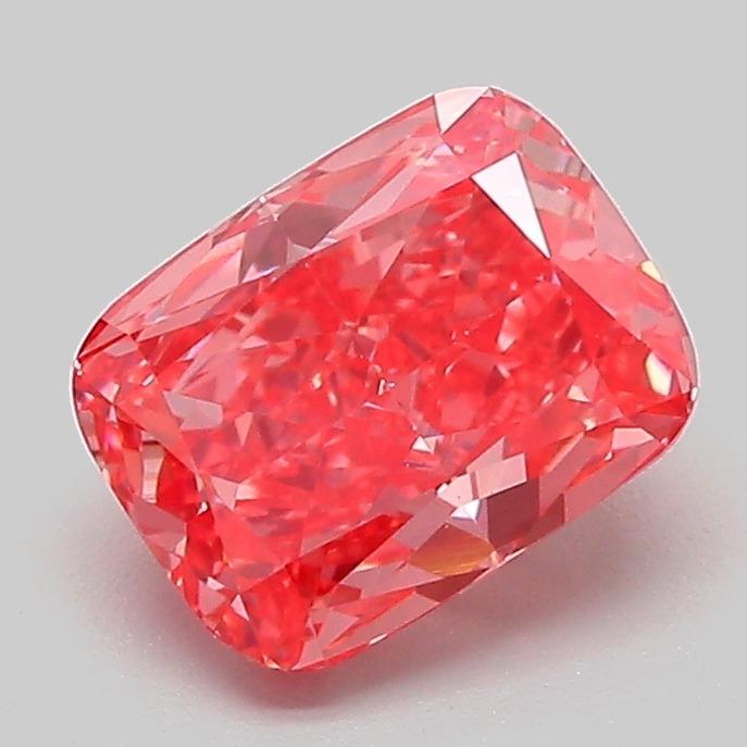 1.55 Ct. Fancy Vivid  Pink Cushion Lab Grown Diamond