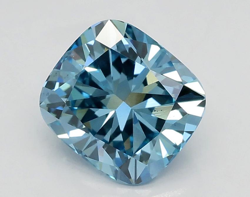 1.51 Ct. Fancy Vivid Blue Cushion Lab Grown Diamond