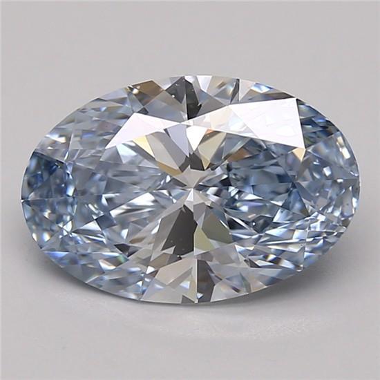 2.61 Ct. Fancy Intense Blue Oval Lab Grown Diamond