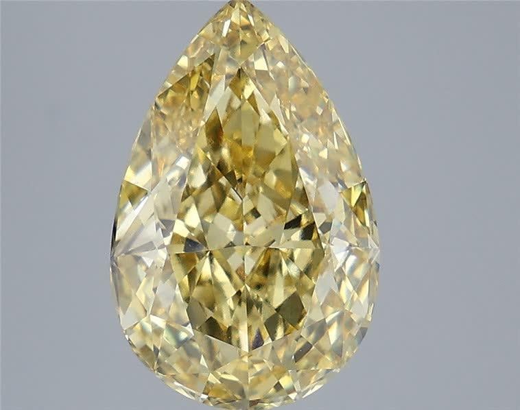4.60 Ct. Fancy Vivid Yellow Pear Lab Grown Diamond