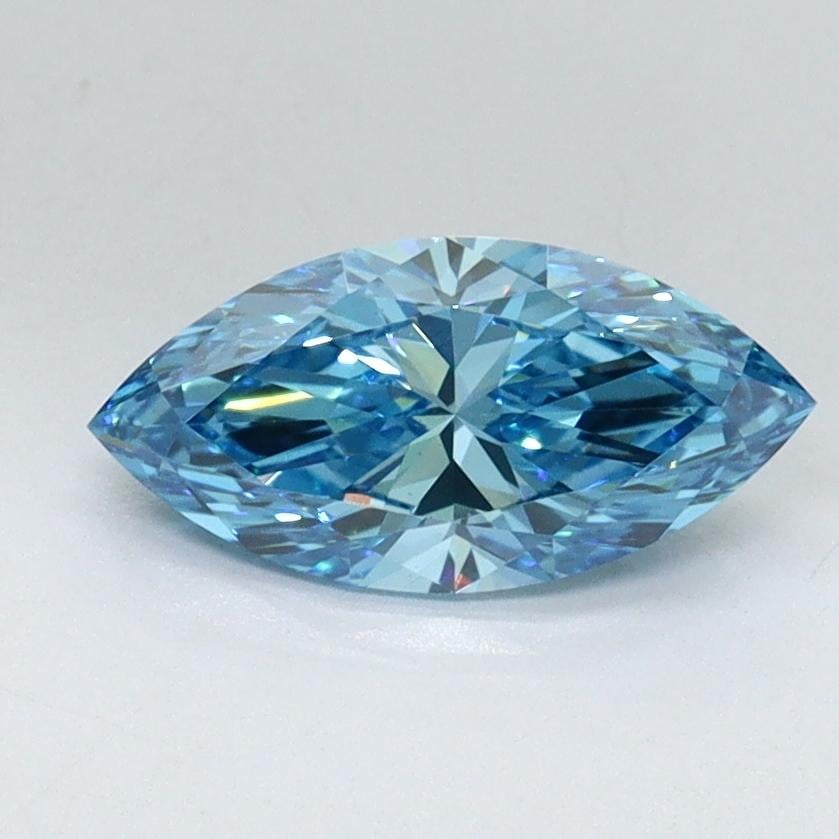 0.88 Ct. Fancy Vivid Malibu Blue Marquise Lab Grown Diamond