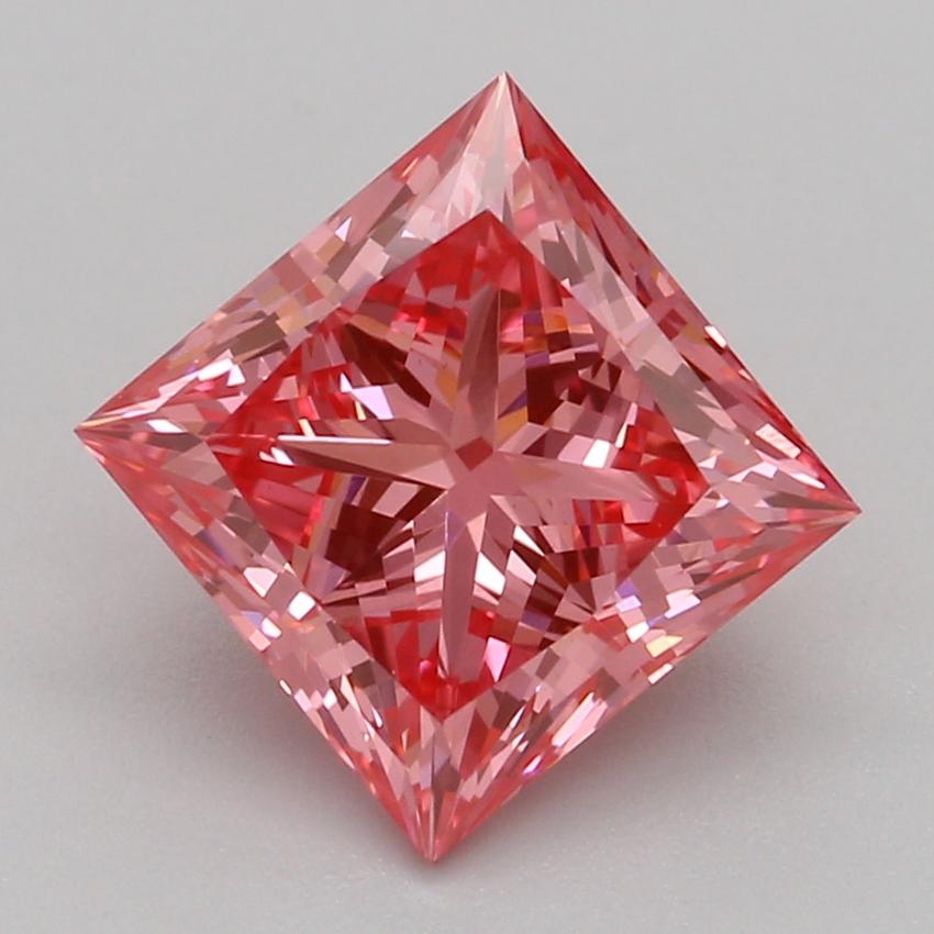 1.55 Ct. Fancy Vivid Pink Princess Lab Grown Diamond