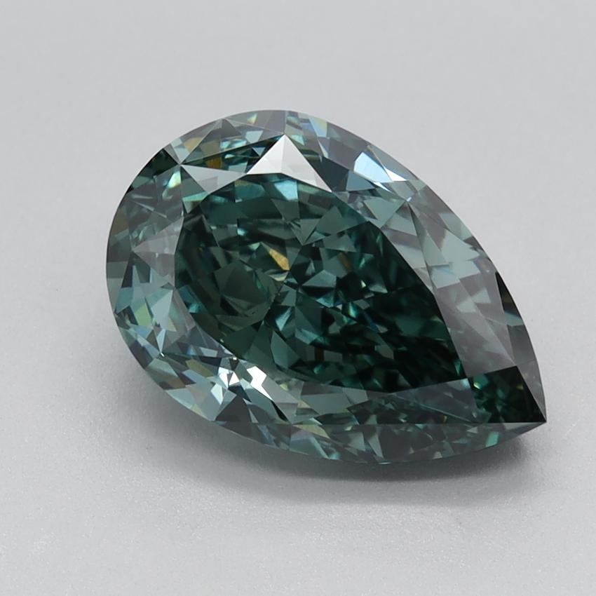 2.33 Ct. Fancy Intense Green Pear Lab Grown Diamond