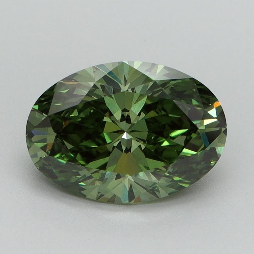 2.07 Ct. Fancy Vivid Green Oval Lab Grown Diamond