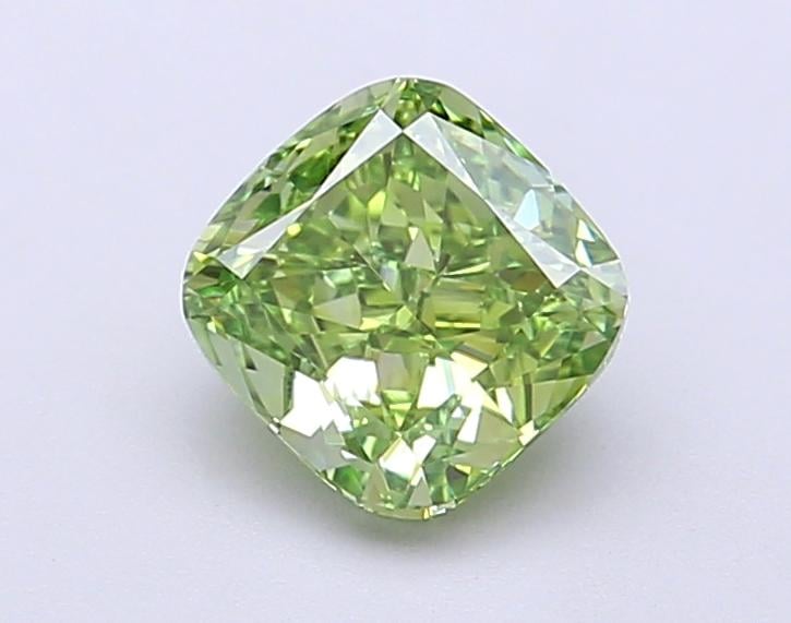 1.22 Ct. Fancy Vivid  Green Cushion Lab Grown Diamond
