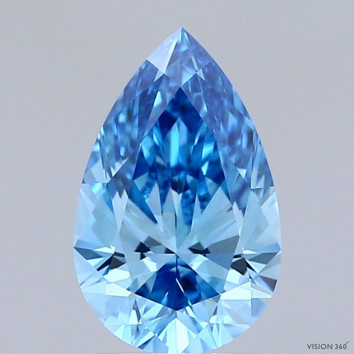 1.55 Ct. Fancy Vivid Blue Pear Lab Grown Diamond