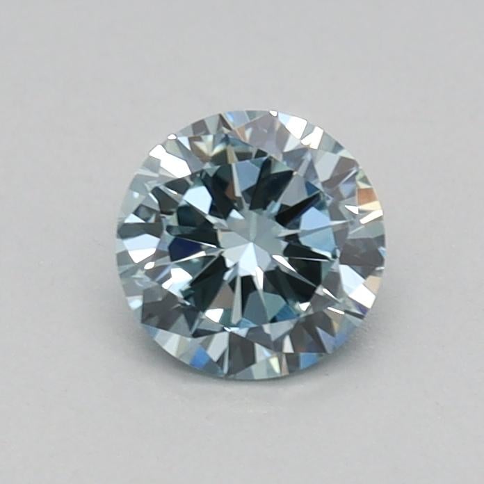 0.34 Ct. Fancy Intense Greenish Blue Round Lab Grown Diamond