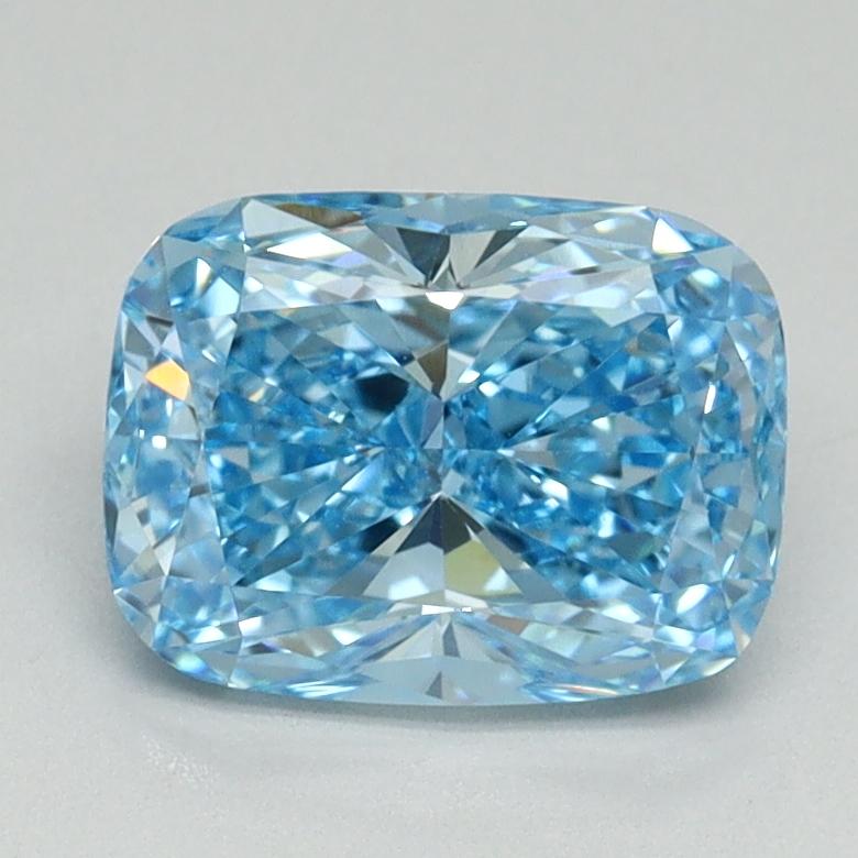 1.62 Ct. Fancy Vivid Blue Cushion Lab Grown Diamond