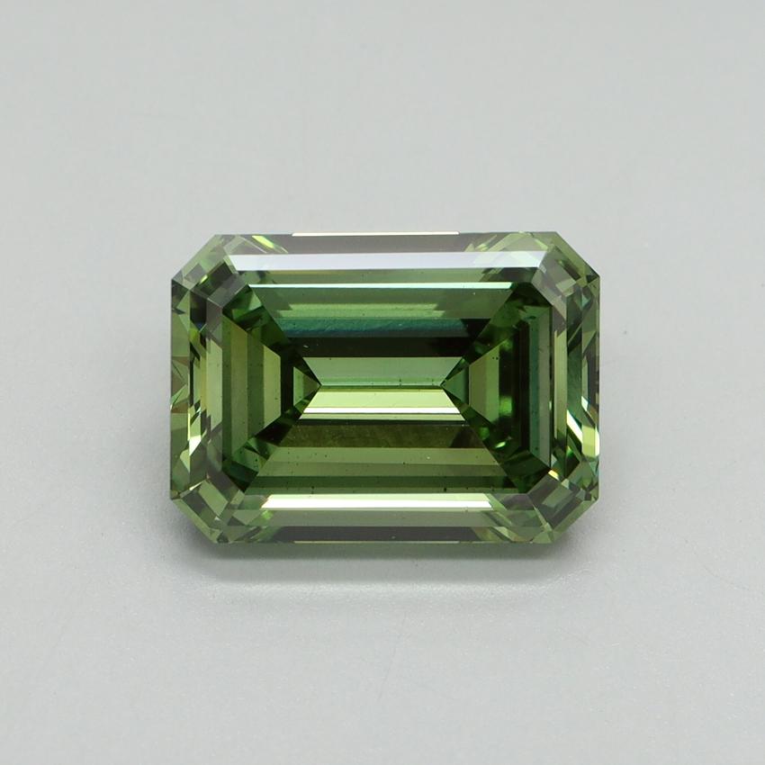 3.71 Ct. Fancy Vivid Green Emerald Lab Grown Diamond