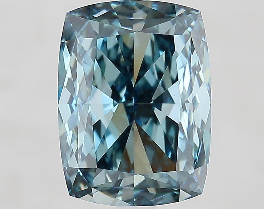 5.09 Ct. Fancy Vivid Blue Cushion Lab Grown Diamond
