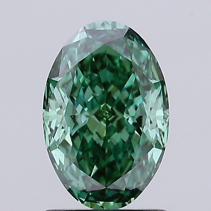 1.51 Ct. Fancy Vivid Green Oval Lab Grown Diamond