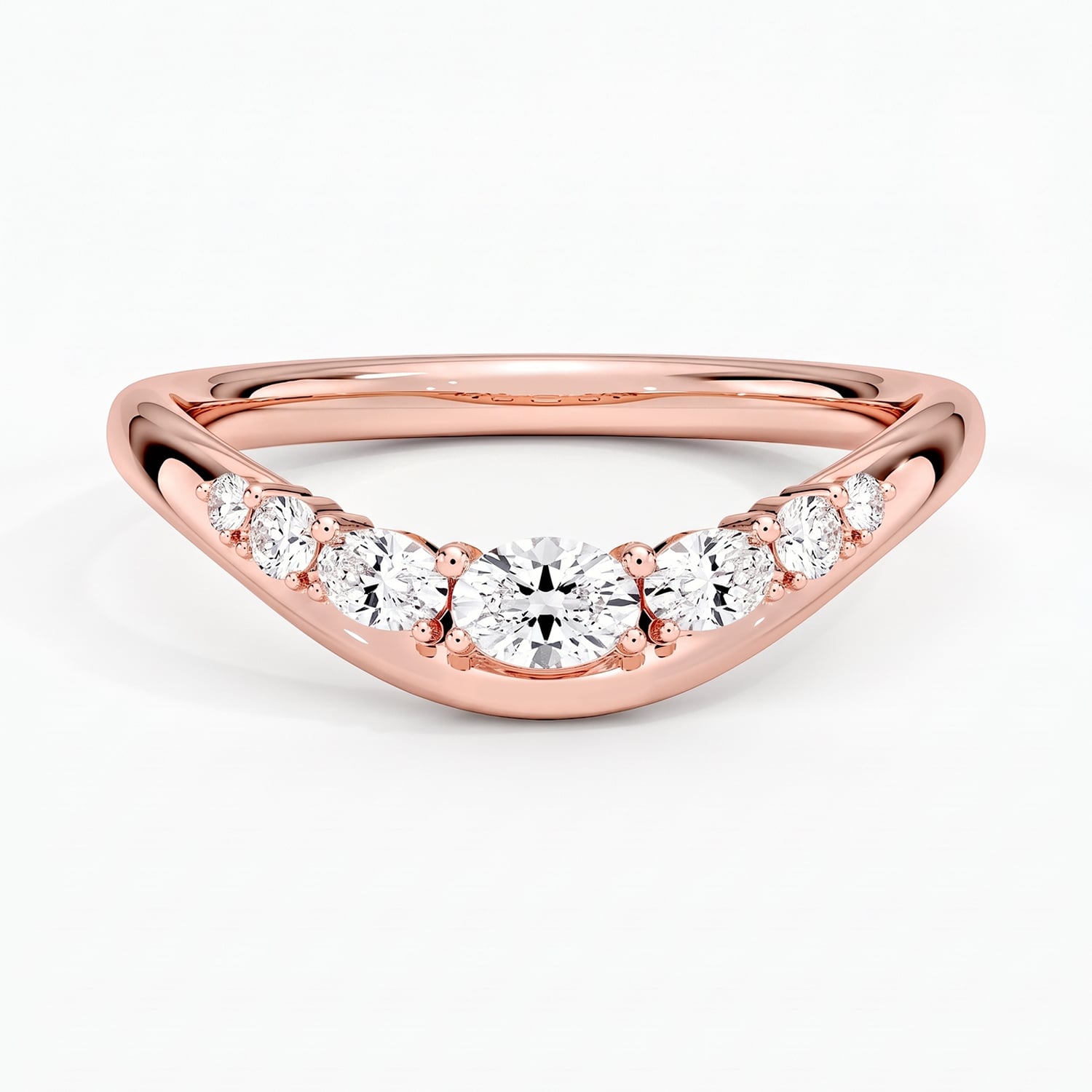 Rose gold diamond engagement ring with surprise diamond details