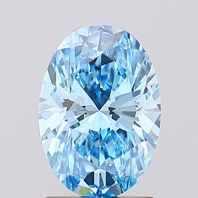 1.55 Ct. Fancy Vivid Blue Oval Lab Grown Diamond