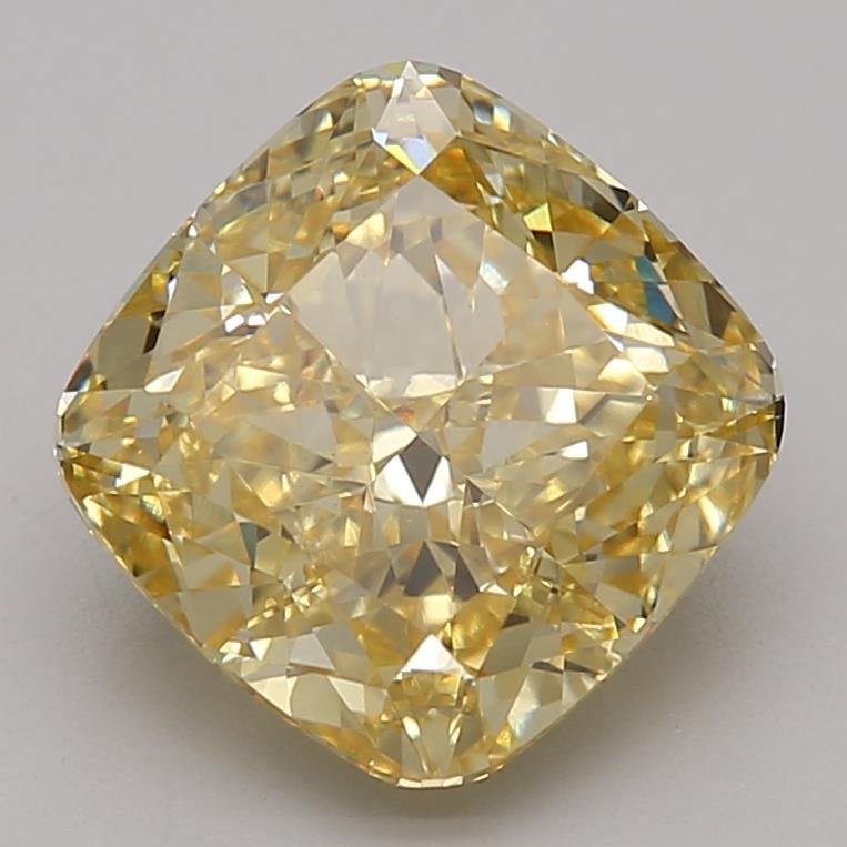 3.95 Ct. Fancy Intense Yellow Cushion Lab Grown Diamond