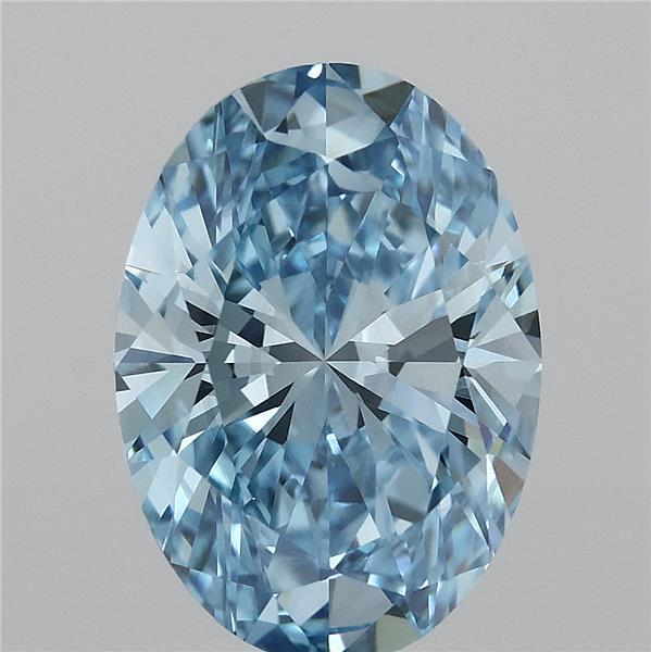 4.07 Ct. Fancy Vivid Blue Oval Lab Grown Diamond