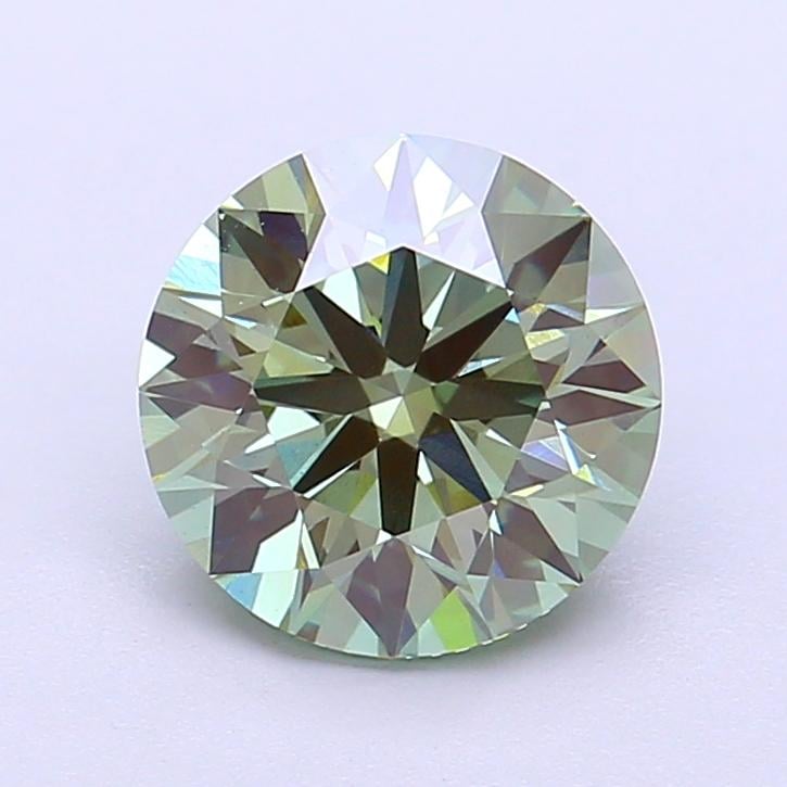 2.17 Ct. Fancy Vivid  Green Round Lab Grown Diamond