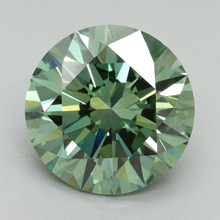 2.77 Ct. Fancy Vivid Green Round Lab Grown Diamond