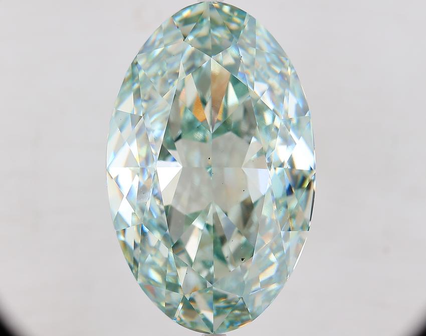 34.04 Ct. Fancy Intense Green Oval Lab Grown Diamond