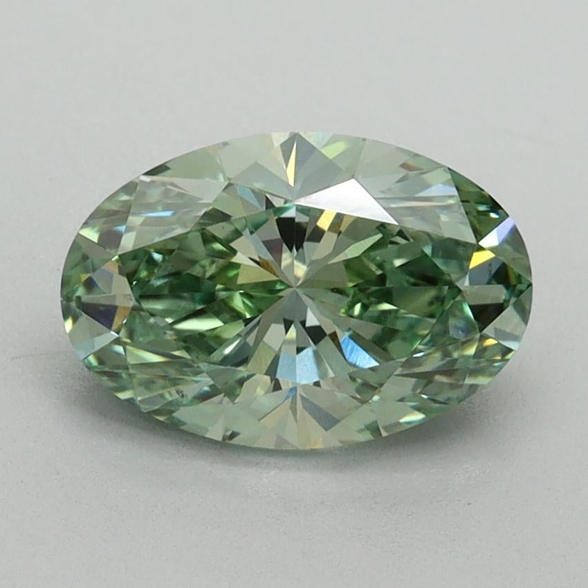 1.58 Ct. Fancy Vivid Pacific Green Oval Lab Grown Diamond