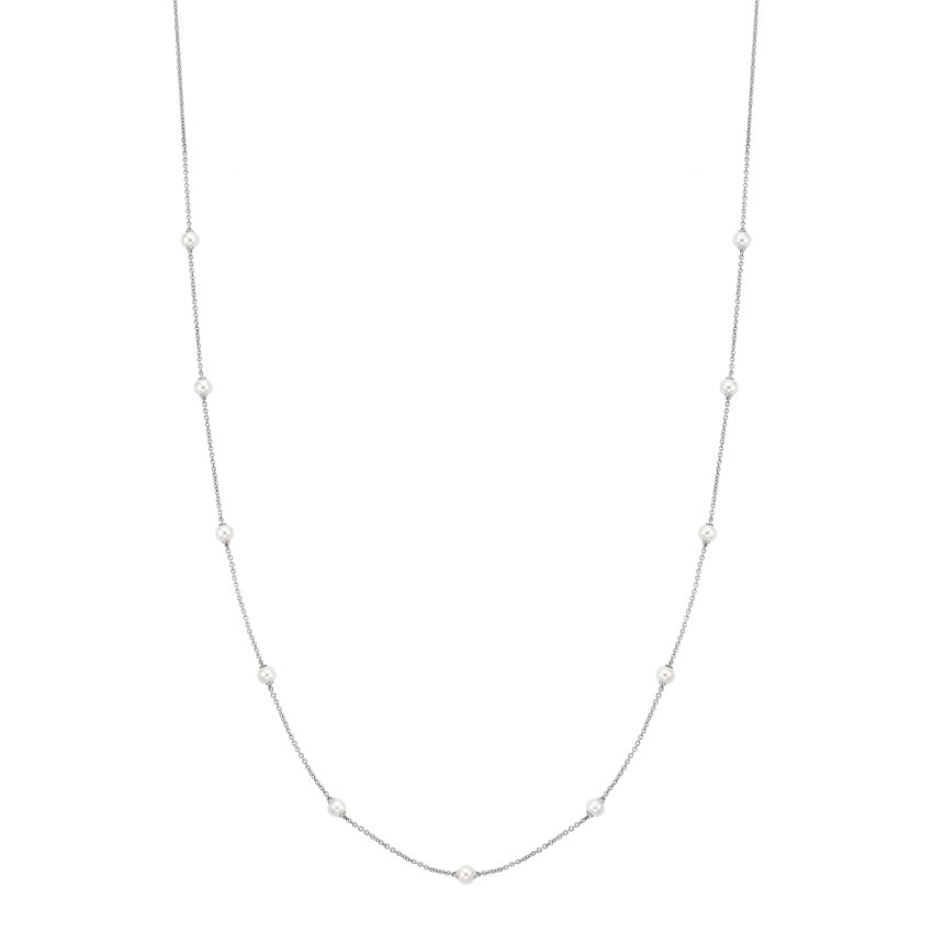 Long Chain Pearl Strand Necklace 24 In. 