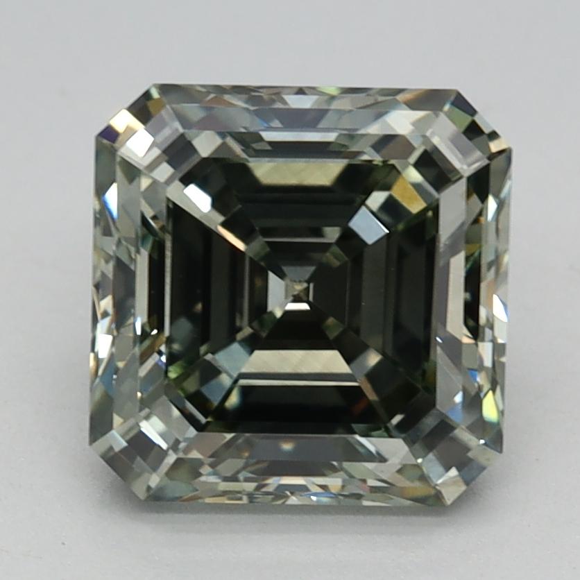 2.05 Ct. Fancy Intense Green Asscher Lab Grown Diamond