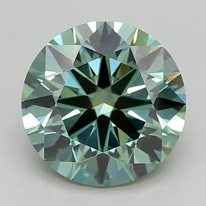 1.92 Ct. Fancy Vivid  Green Round Lab Grown Diamond