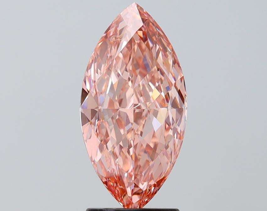 2.65 Ct. Fancy Vivid Pink Marquise Lab Grown Diamond