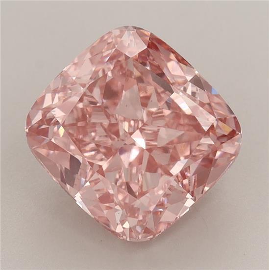 4.15 Ct. Fancy Vivid Pink Cushion Lab Grown Diamond