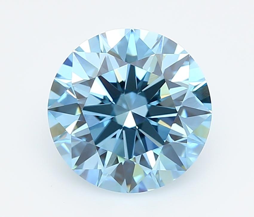 3.01 Ct. Fancy Vivid  Blue Round Lab Grown Diamond