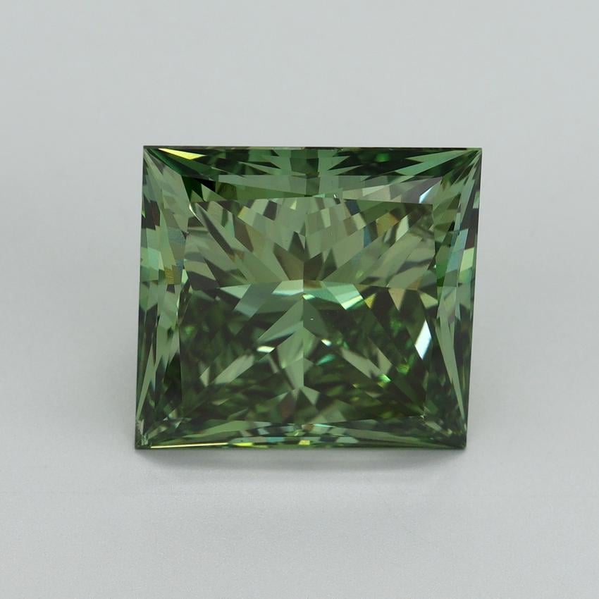 10.19 Ct. Fancy Vivid Pacific Green Princess Lab Grown Diamond