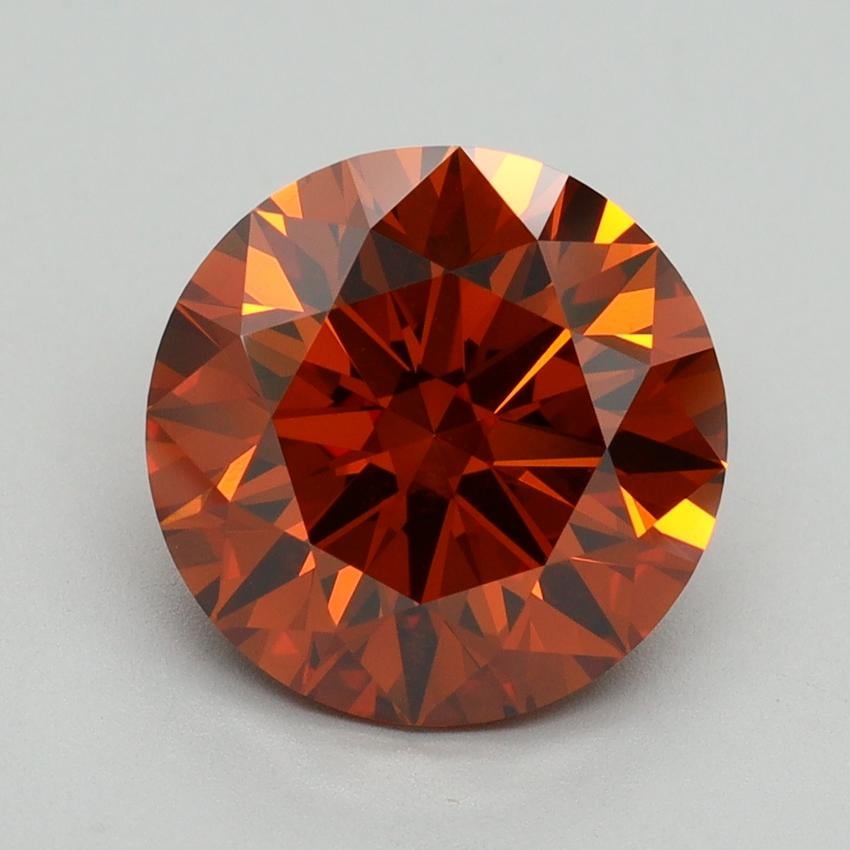 4.06 Ct. Fancy Deep Orange Round Lab Grown Diamond