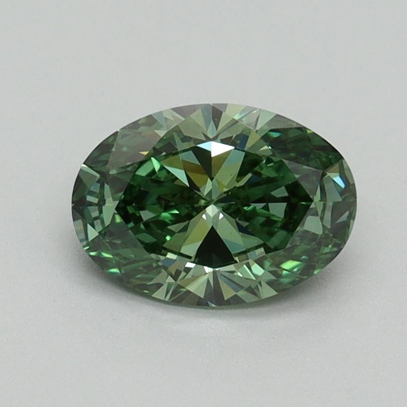 0.90 Ct. Fancy Vivid Pacific Green Oval Lab Grown Diamond