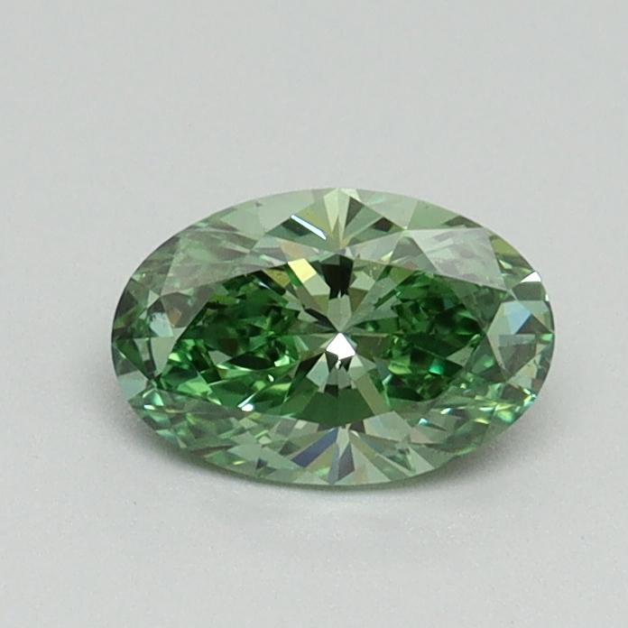 0.55 Ct. Fancy Vivid Pacific Green Oval Lab Grown Diamond