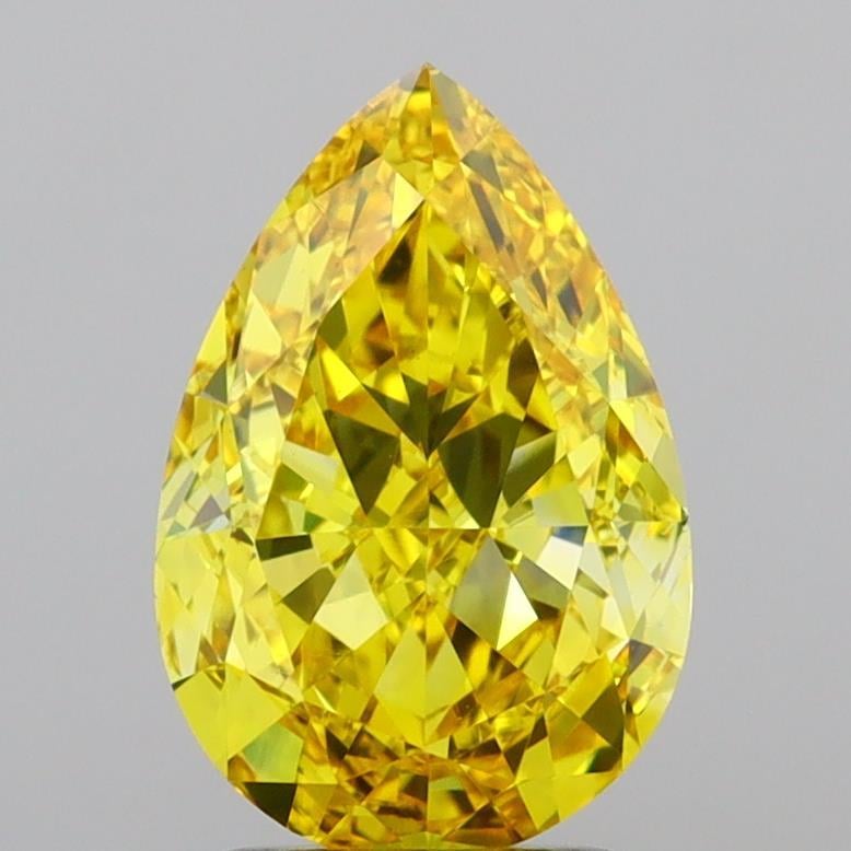 2.51 Ct. Fancy Vivid Yellow Pear Lab Grown Diamond