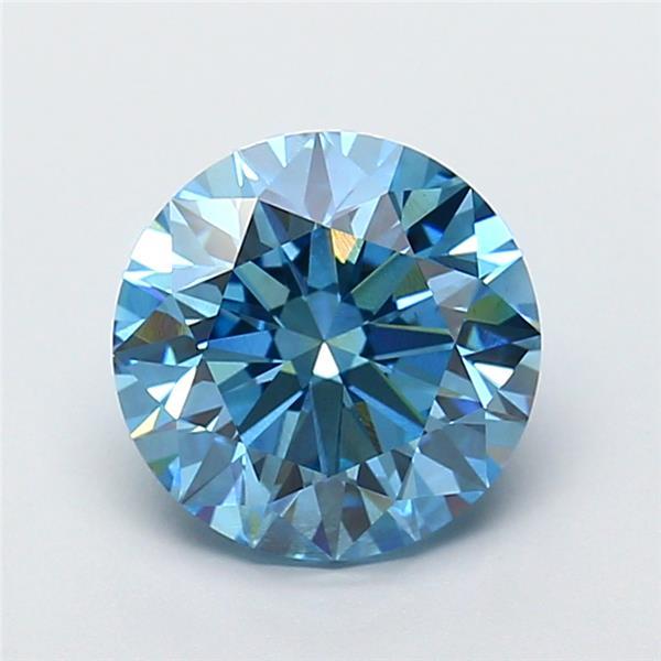 2.78 Ct. Fancy Vivid Blue Round Lab Grown Diamond