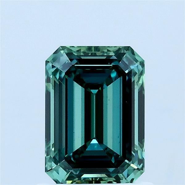 1.09 Ct. Fancy Vivid Bluish Green Emerald Lab Grown Diamond