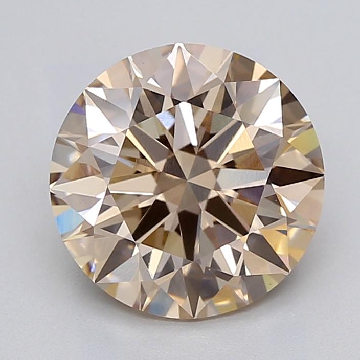3.06 Ct. Light  Brown Round Lab Grown Diamond
