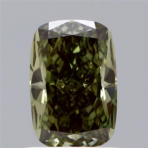 1.05 Ct. Fancy Deep Greyish Green Cushion Lab Grown Diamond