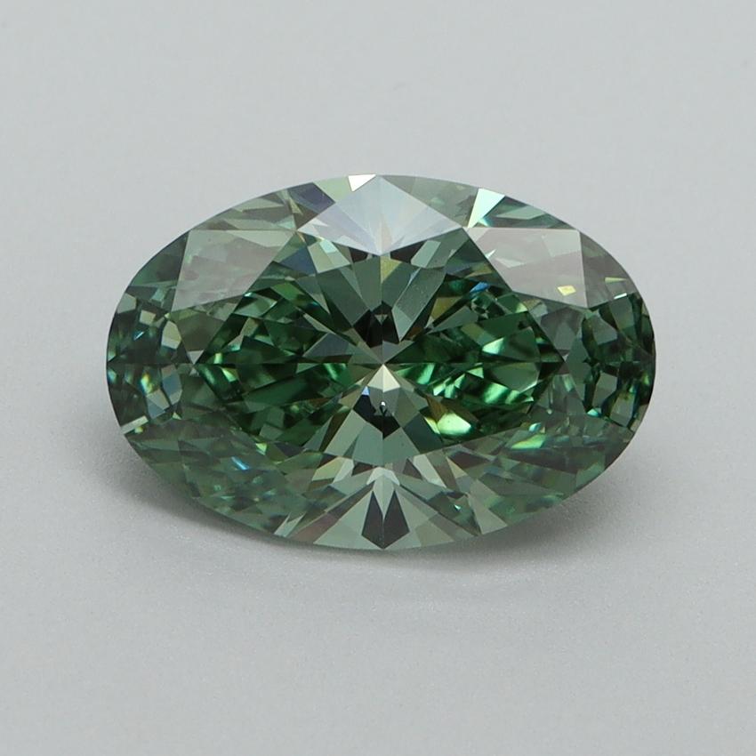 2.11 Ct. Fancy Vivid Green Oval Lab Grown Diamond