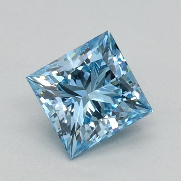 0.51 Ct. Fancy Vivid Blue Princess Lab Grown Diamond