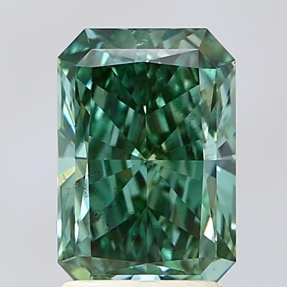 2.00 Ct. Fancy Vivid Green Radiant Lab Grown Diamond