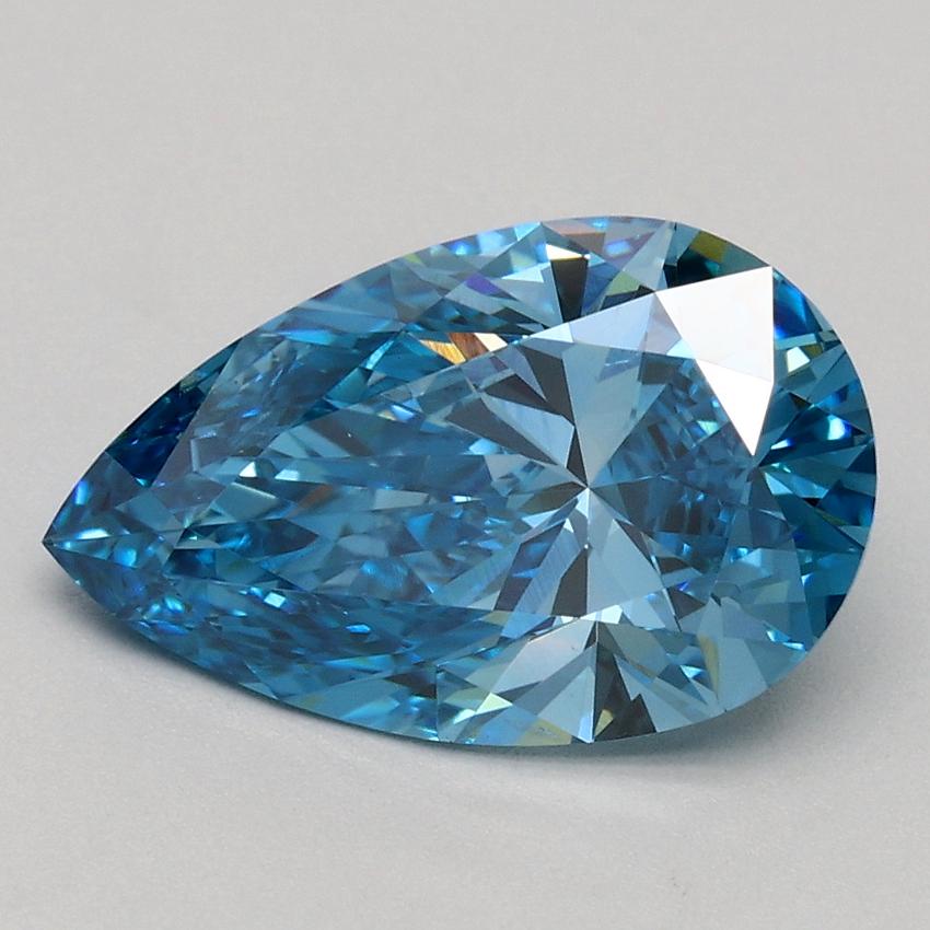 1.91 Ct. Fancy Vivid Blue Pear Lab Grown Diamond